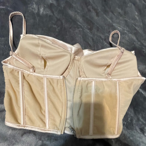 Satin mesh blinged out corset top - Picture 3 of 5